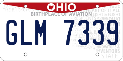OH license plate GLM7339