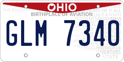 OH license plate GLM7340
