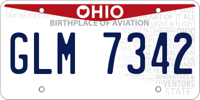 OH license plate GLM7342