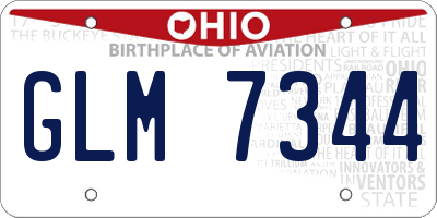 OH license plate GLM7344