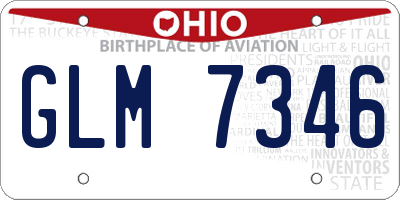 OH license plate GLM7346