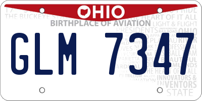 OH license plate GLM7347