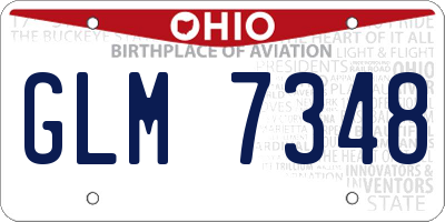 OH license plate GLM7348