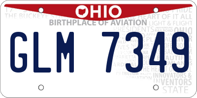 OH license plate GLM7349