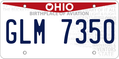OH license plate GLM7350