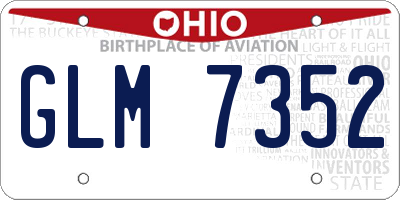 OH license plate GLM7352