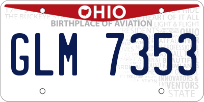 OH license plate GLM7353