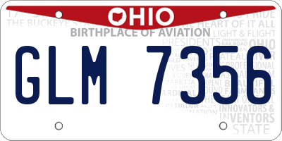 OH license plate GLM7356
