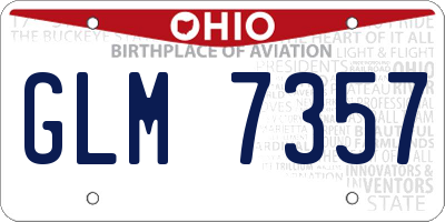 OH license plate GLM7357