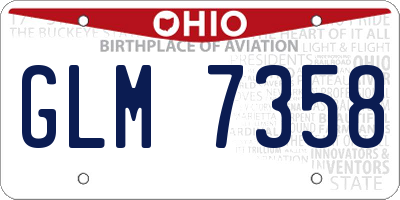 OH license plate GLM7358