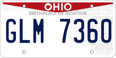 OH license plate GLM7360