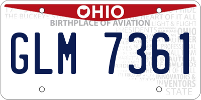 OH license plate GLM7361