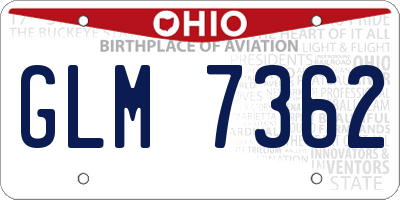 OH license plate GLM7362