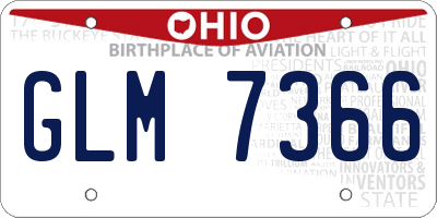 OH license plate GLM7366