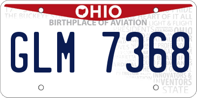 OH license plate GLM7368