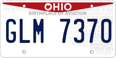 OH license plate GLM7370