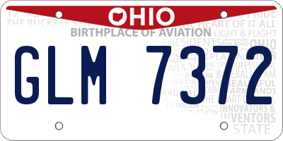 OH license plate GLM7372