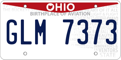 OH license plate GLM7373