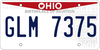 OH license plate GLM7375