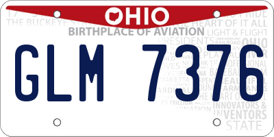 OH license plate GLM7376