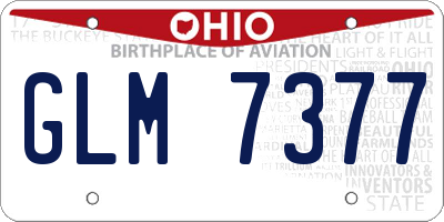 OH license plate GLM7377