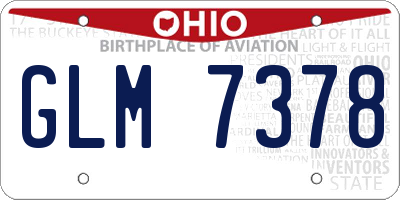 OH license plate GLM7378