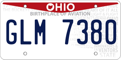OH license plate GLM7380