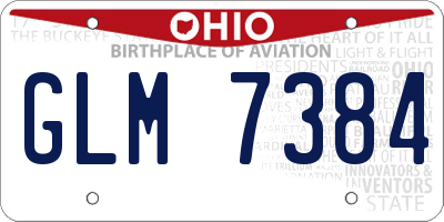 OH license plate GLM7384