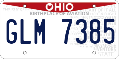 OH license plate GLM7385