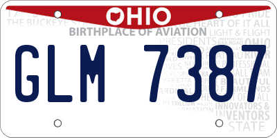 OH license plate GLM7387