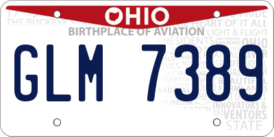 OH license plate GLM7389