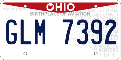OH license plate GLM7392