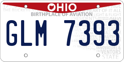 OH license plate GLM7393