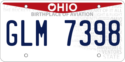 OH license plate GLM7398