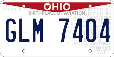 OH license plate GLM7404