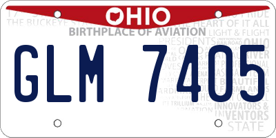 OH license plate GLM7405