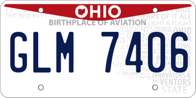 OH license plate GLM7406