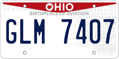 OH license plate GLM7407
