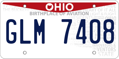 OH license plate GLM7408