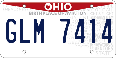 OH license plate GLM7414
