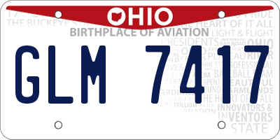OH license plate GLM7417