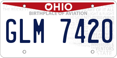 OH license plate GLM7420