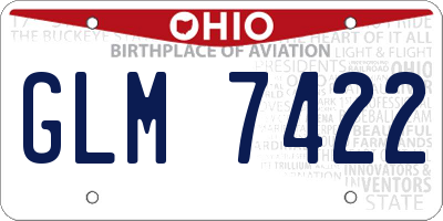 OH license plate GLM7422