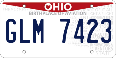 OH license plate GLM7423