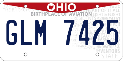 OH license plate GLM7425