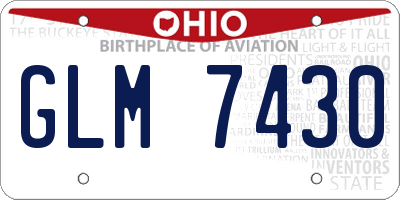 OH license plate GLM7430