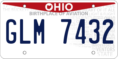 OH license plate GLM7432