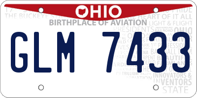 OH license plate GLM7433