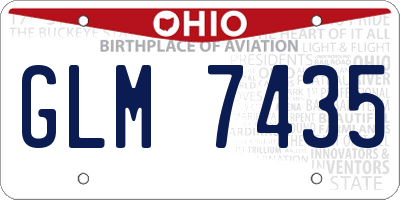 OH license plate GLM7435