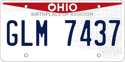 OH license plate GLM7437